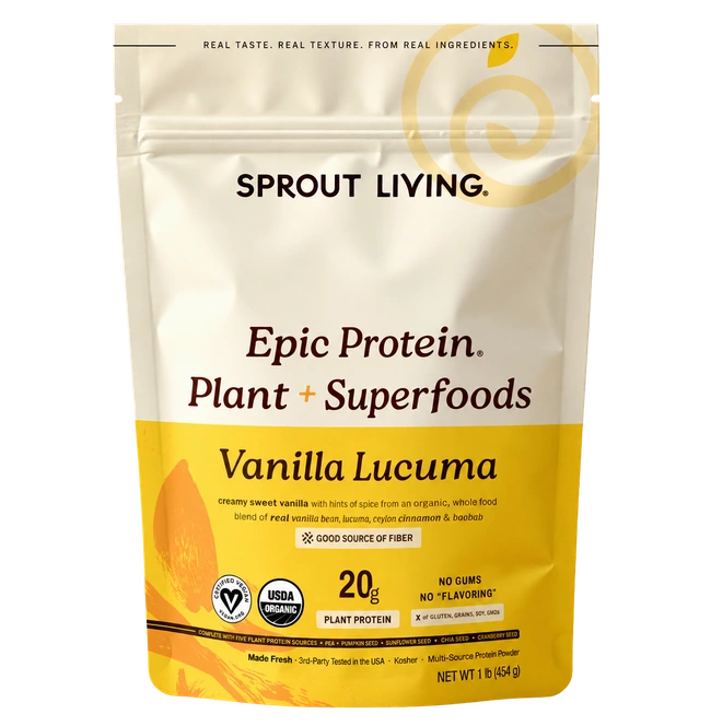 Sprout Living Vanilla Lucuma Epic Protein 454g pouch