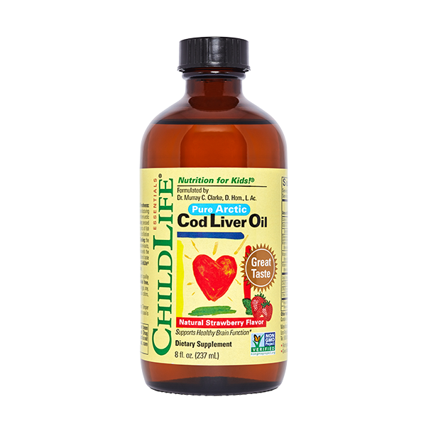 Childlife Essential Cod Liver Oil Strawberry 240ml Glass - Organax Ltd