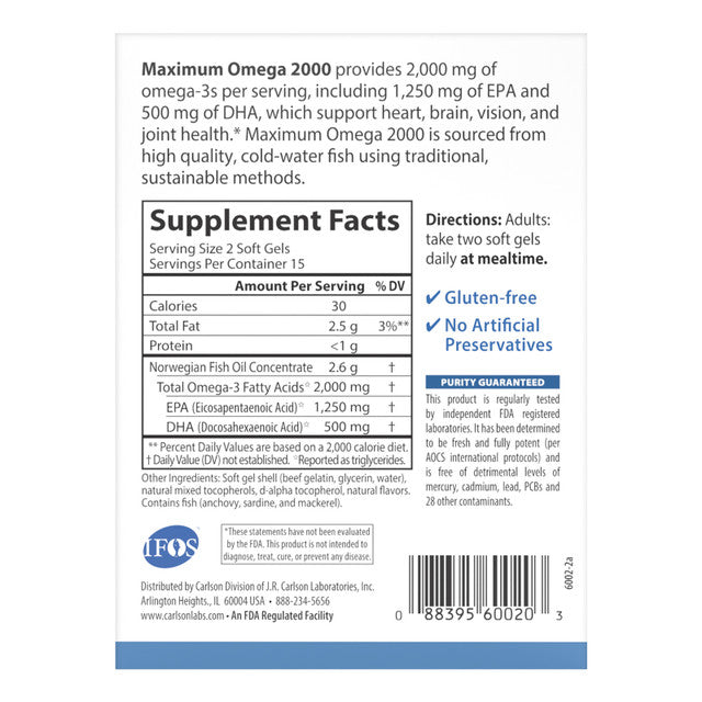 Maximum Omega 2000 90+30 Soft Gel - Organax Ltd