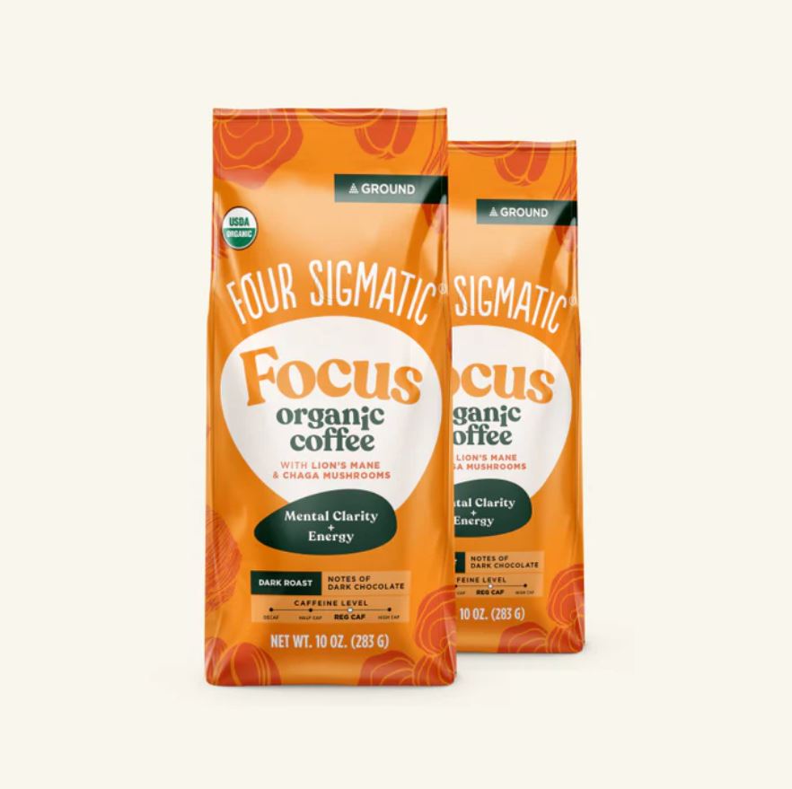 Organic Focus Ground Bean Coffee With Lion's Mane Bag 283g - Organax Ltd