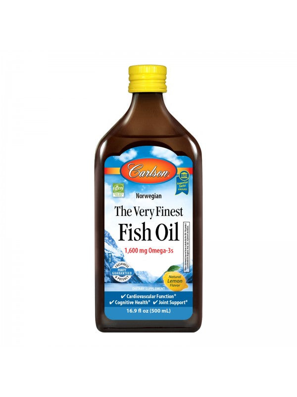 Very Finest Fish Oil Lemon 500ML 1600MG - Organax Ltd