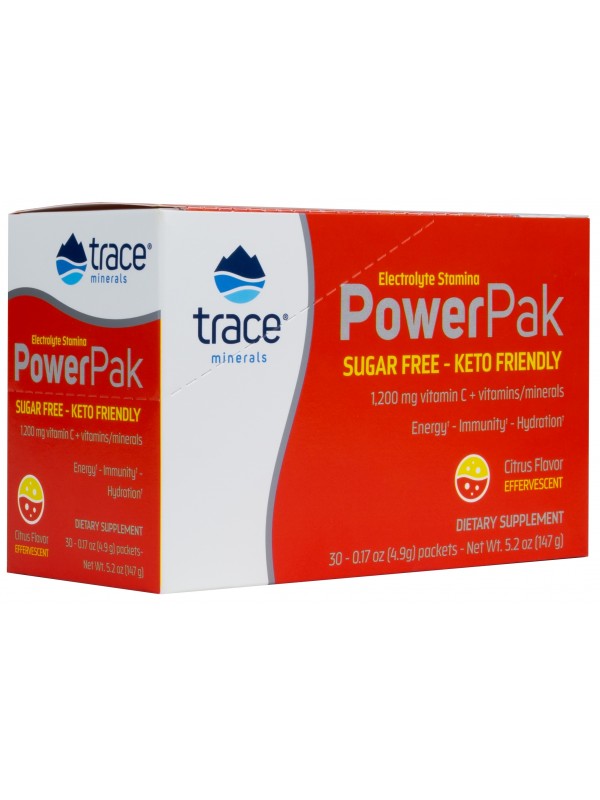 Electrolyte Stamina Power Pak Sugar Free Non-GMO Citrus 30sachets - Organax Ltd