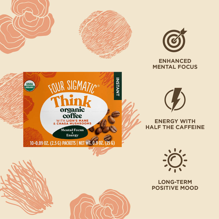 Four Sigmatic Achieve Organic Instant Coffee Box with Lion's Mane 10 Sachets - Organax Ltd