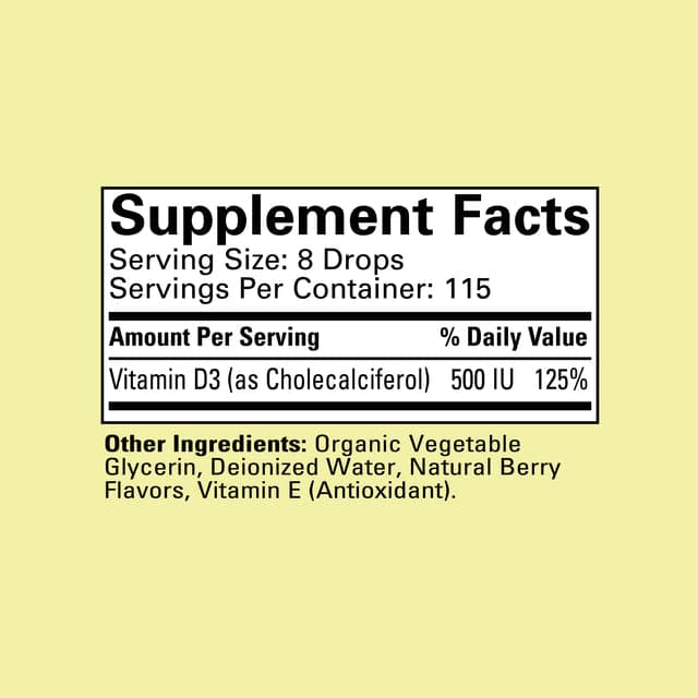 Childlife Essentials Vitamin D3 Berry 30ml Glass - Organax Ltd