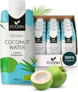 Organic Coconut Water with Electrolytes from Foodin by Organax Ltd, 12-pack of 330ml bottles, fresh and natural hydration.