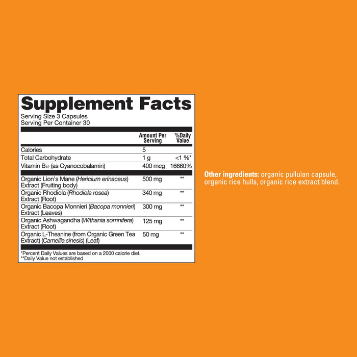 Four Sigmatic Organic Mushroom Capsules with Lion's Mane, B12 & L-Theanine