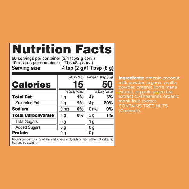 Focus Organic Creamer- Vanilla Coconut 120g