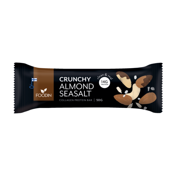 Crunchy Collagen Protein Bar Almond Seasalt, 50g Single - Organax Ltd