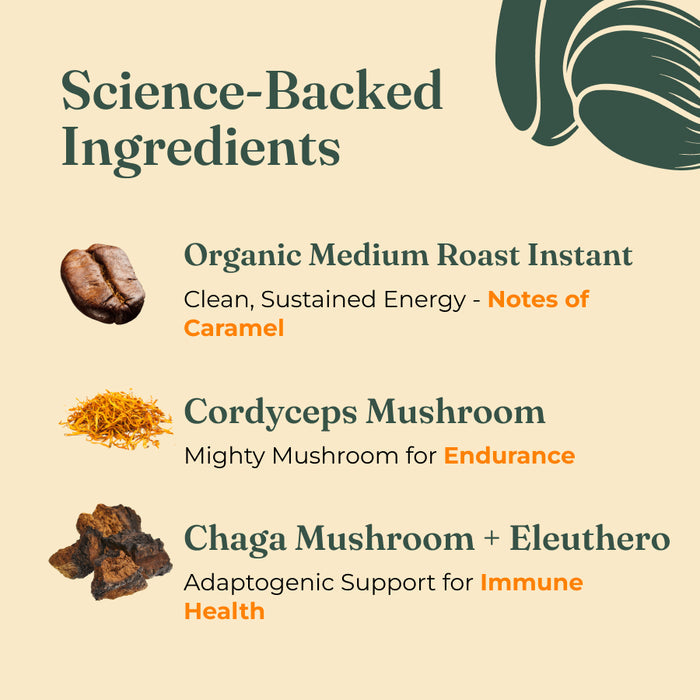 Four Sigmatic Organic Protect Instant Coffee with Chaga & Cordyceps Mushrooms 10 Sachets