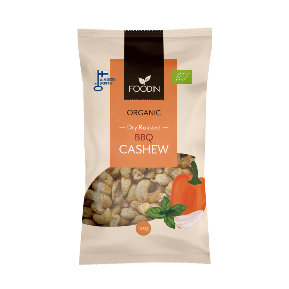 Organic Dry Roasted BBQ Cashew 120G - Organax Ltd