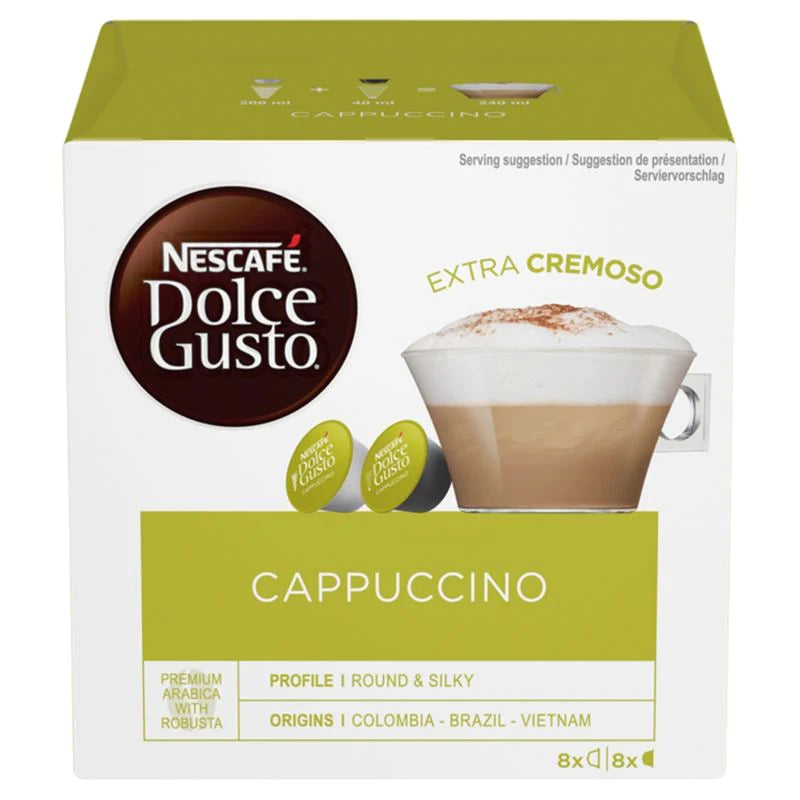 NESCAFÉ DOLCE GUSTO CAPPUCCINO COFFEE PODS 16 PACK - CASE OF 3 - Organax Ltd