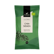 Organic chia seeds in a 600g package by Organax Ltd, showing a clear view of the printed label and seed texture.