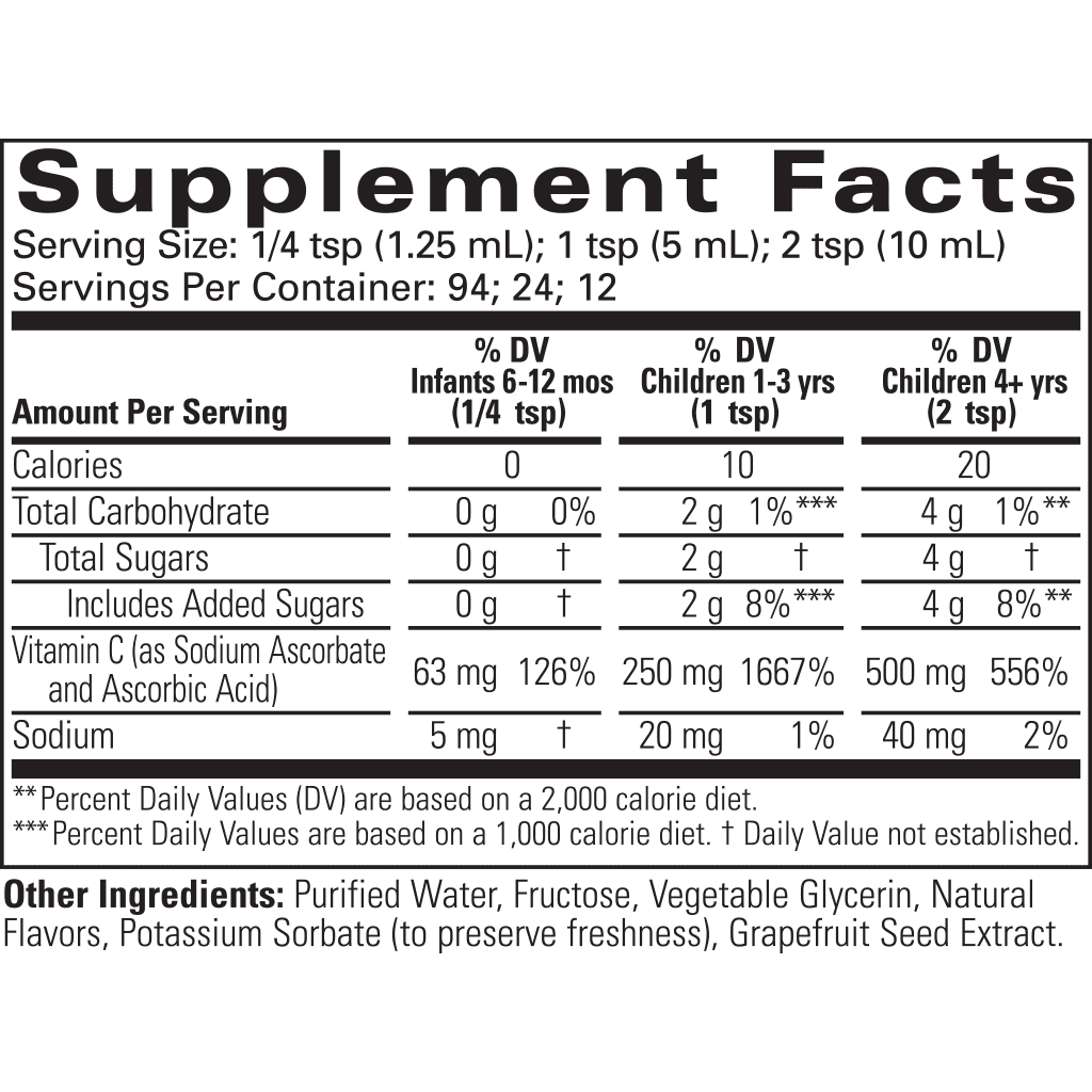 Childlife Essential Liquid Vitamin C Orange 120ml Glass - Organax Ltd