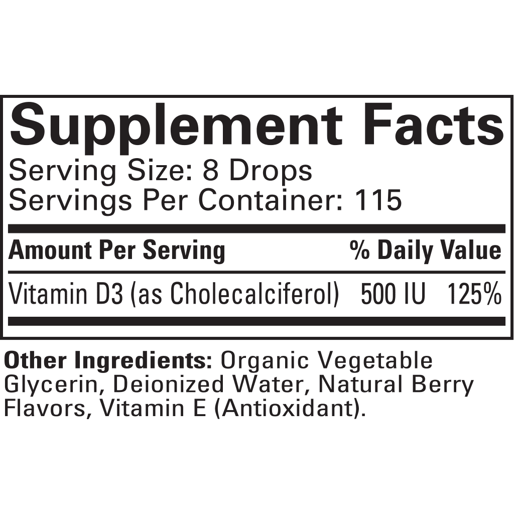 Childlife Essential Vitamin D3 Berry 30ml Glass - Organax Ltd