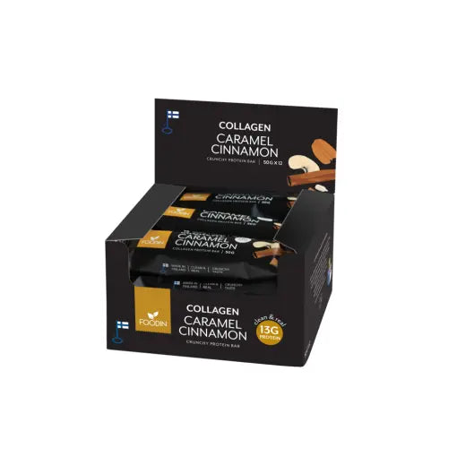 Crunchy Collagen Protein Bar Caramel Cinnamon, 50g 12pk