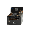 Organic Collagen Protein Bar with almonds and sea salt, 50g, in a 12-pack from Organax Ltd, showing crunchy texture and packaging.