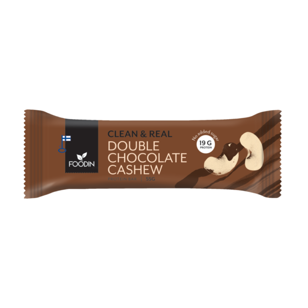 Clean & Real Protein Bar Double Chocolate Cashew 55g Single - Organax Ltd