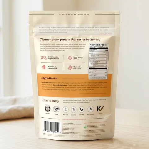 Sprout Living Organic Epic Protien Plant + Superfoods Chocolate Maca 454G