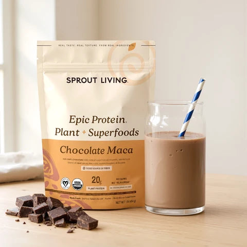 Sprout Living Organic Epic Protien Plant + Superfoods Chocolate Maca 454G