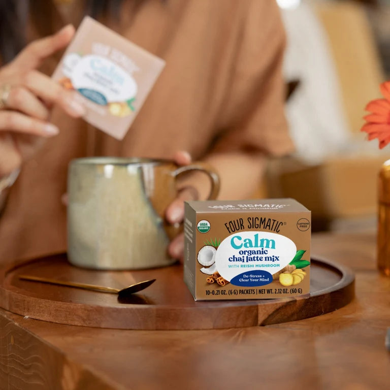 Organic Calm Chai Latte with Reishi Mushroom 10 Sachets - Organax Ltd
