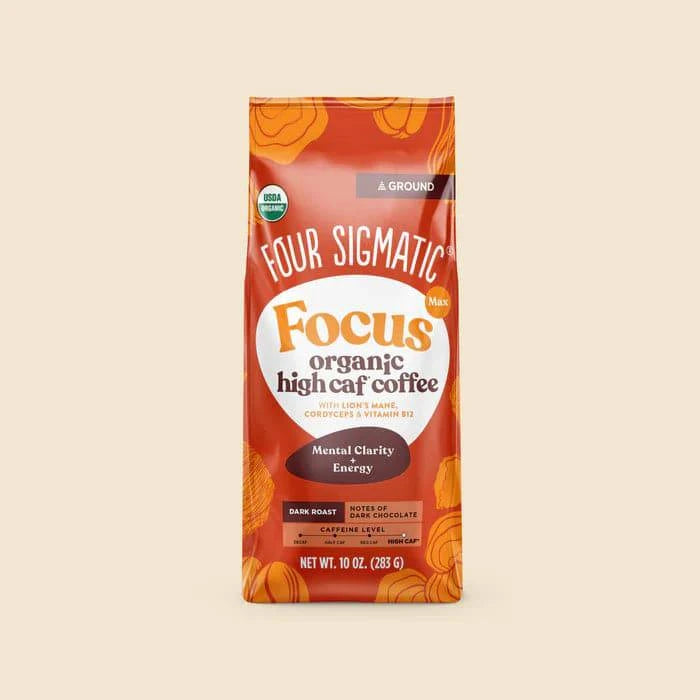 Four Sigmatic Organic Focus Max High Caf Ground Coffee - Dark 13Servings 283g - Organax Ltd