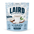 Laird Hydrate Coconut Water in a 227g pouch with fresh coconut imagery, showcasing a natural and hydrating beverage by Organax Ltd.