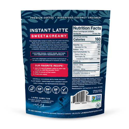 Sweet and Creamy Instant Latte with Adaptogens - Organax Ltd