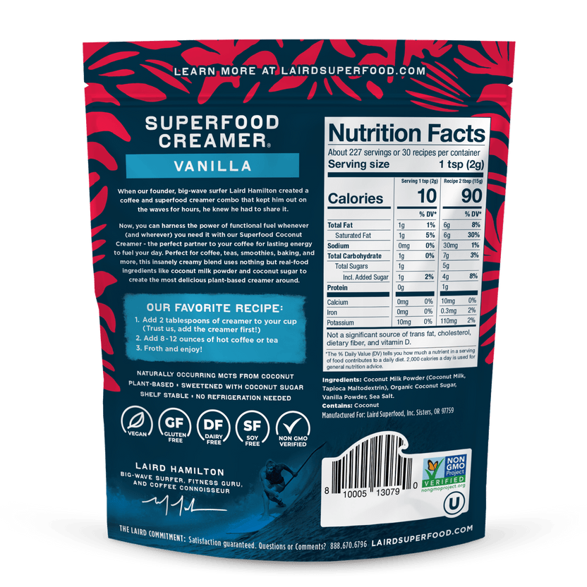 Laird Vanilla Superfood Creamer® 227g - Organax Ltd