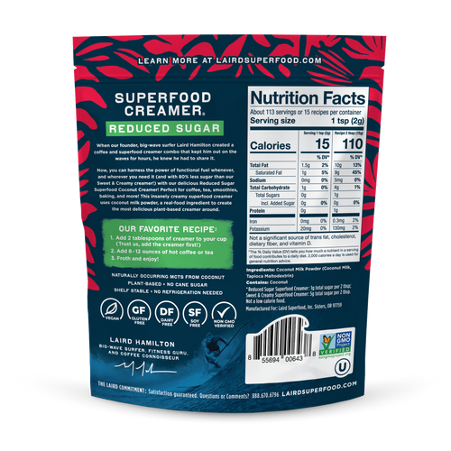 Reduced Sugar Superfood Creamer® 227g - Organax Ltd