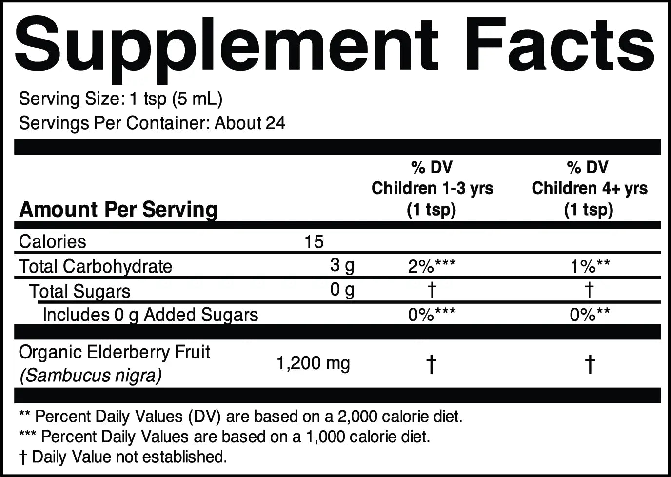 Childlife Essentials Organic Liquid Elderberry supplement in a 118ml bottle, featuring dark purple elderberry syrup with a dropper cap.