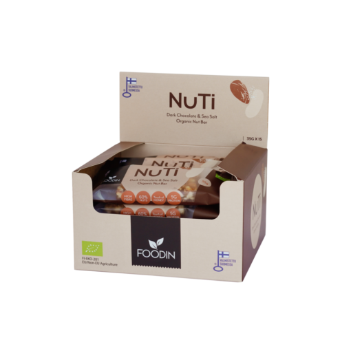 NUTI Almonds Dark Chocolate & Sea Salt 35g Single - Organax Ltd