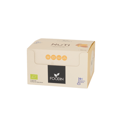 Organic NUTI Honey Pecans and Sea Salt snack pack by Organax Ltd, 15 pieces of 35g each with pecans coated in honey and sea salt.