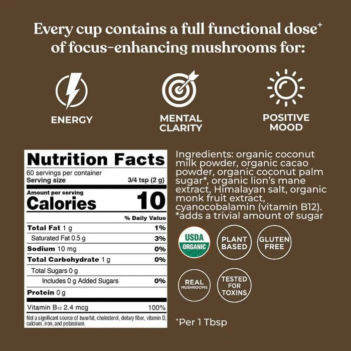 Four Sigmatic Focus Creamer – Chocolate 120g - Organax Ltd