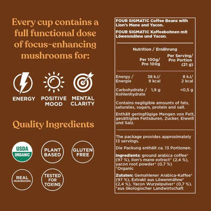 Four Sigmatic Organic Original Mushroom Coffee Whole Bean 13 Servings 283g - Organax Ltd