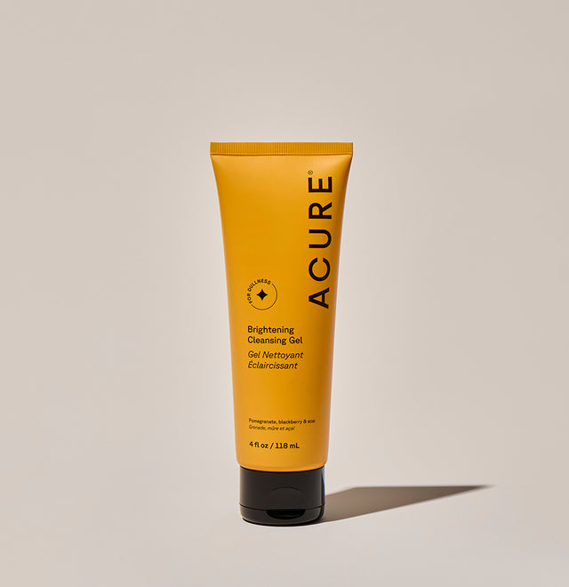 Brightening cleansing gel in a clear 118ml bottle from Organax Ltd, showing the gel's smooth texture and clean packaging.