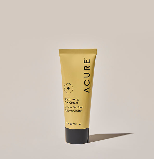 ACURE Brightening Day Cream in 50ML jar, featuring smooth, creamy texture with brightening ingredients on a clean background.