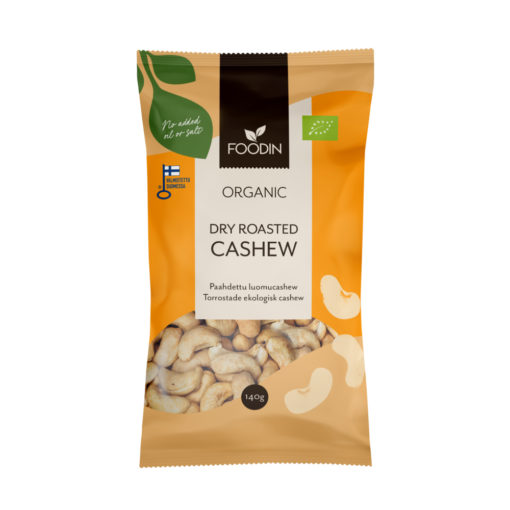 Organic Dry Roasted Cashews 140G - Organax Ltd