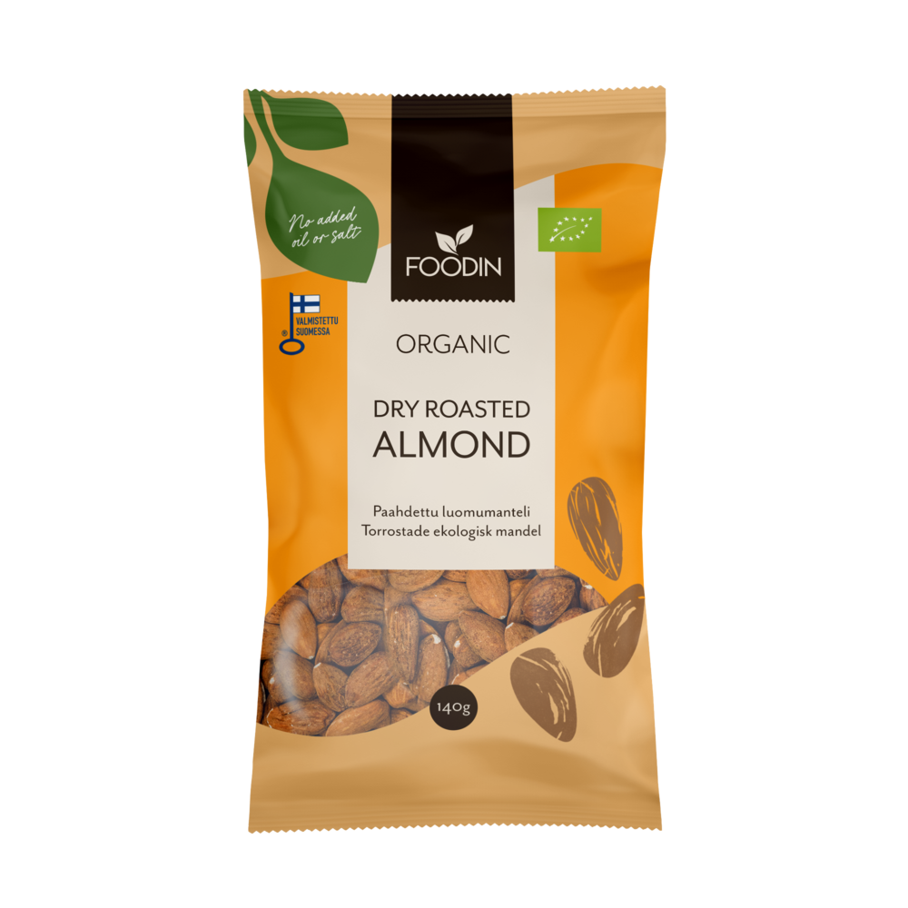Organic Dry Roasted Almonds 140G - Organax Ltd