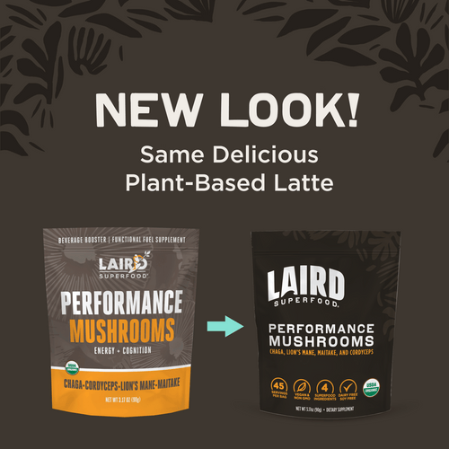 Organic Performance Mushrooms by Organax Ltd in new packaging, 90g, featuring dried, sliced mushrooms for health and wellness.