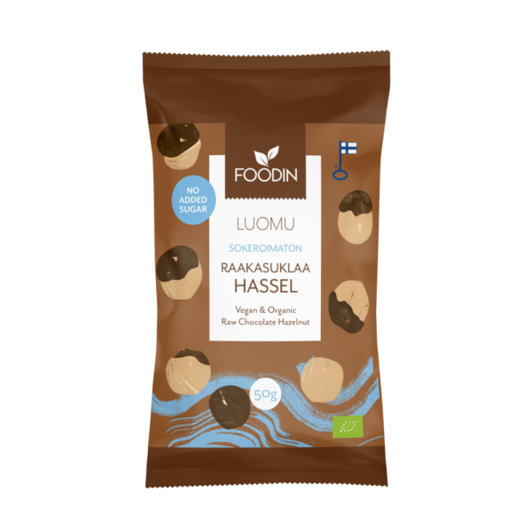 Raw Chocolate Hazelnut, No Added Sugar, Organic, 50g - Organax Ltd