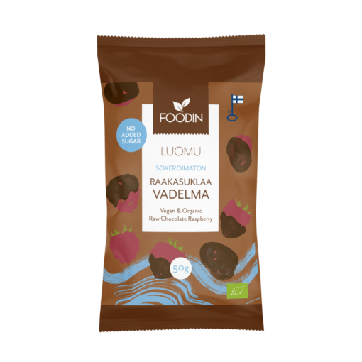 Raw Chocolate Raspberry, No Added Sugar, Organic, 50g - Organax Ltd