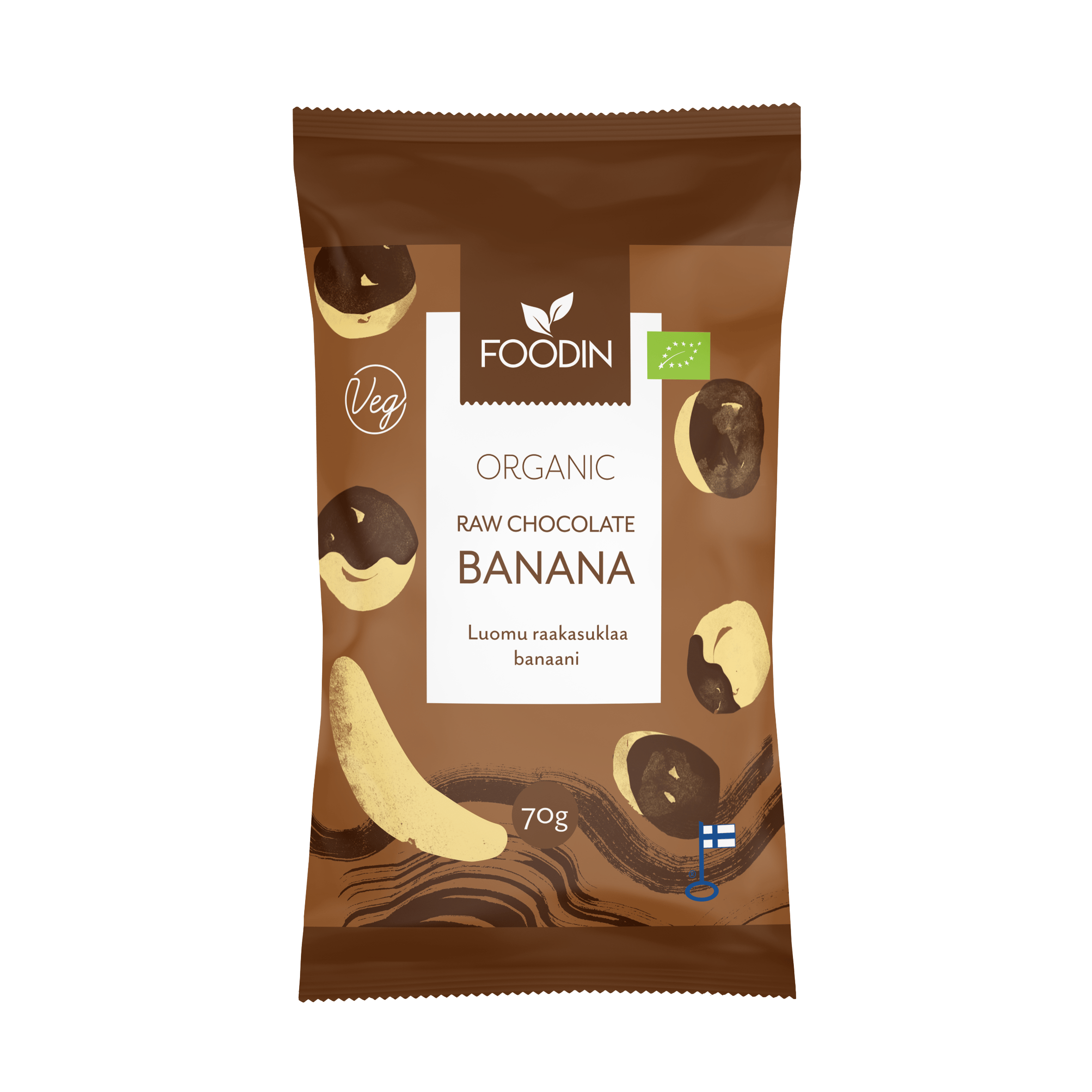 Foodin Organic Raw Chocolate Banana 70g - Organax Ltd
