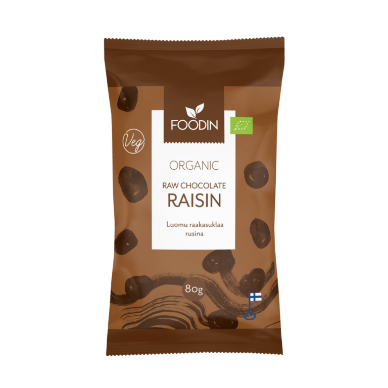 FoodIn Raw Chocolate Raisin 80g, Organic - Organax Ltd