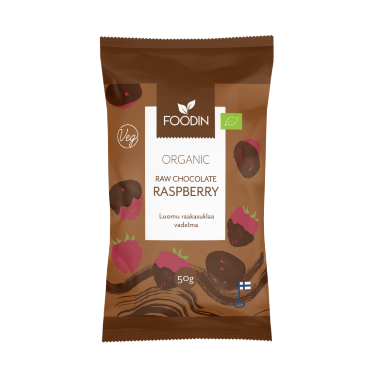 FoodIn Raw Chocolate Raspberry, Organic 50g - Organax Ltd