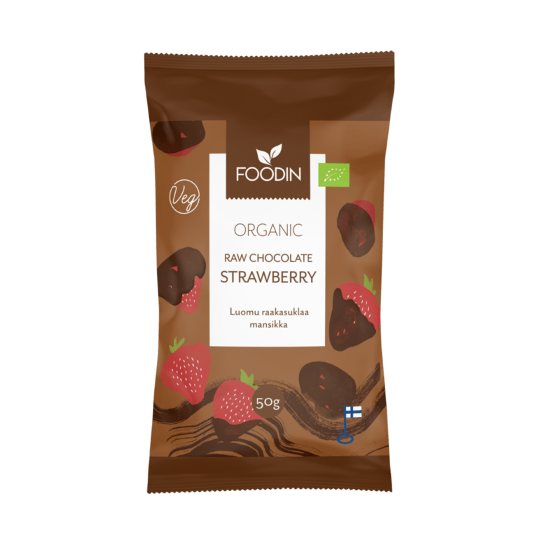FoodIn Raw Chocolate Strawberry, Organic 50g - Organax Ltd