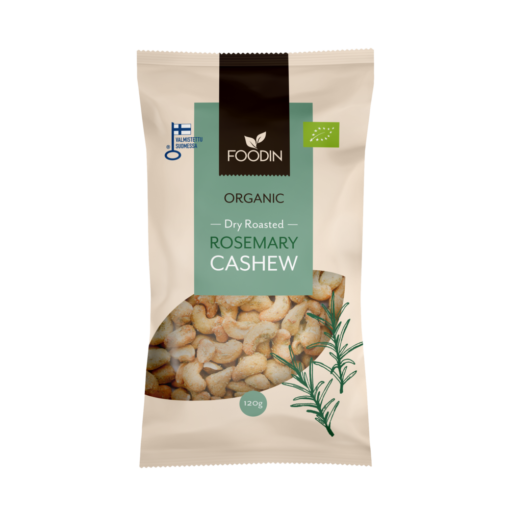 Organic Dry Roasted Rosemary Cashews 120G - Organax Ltd