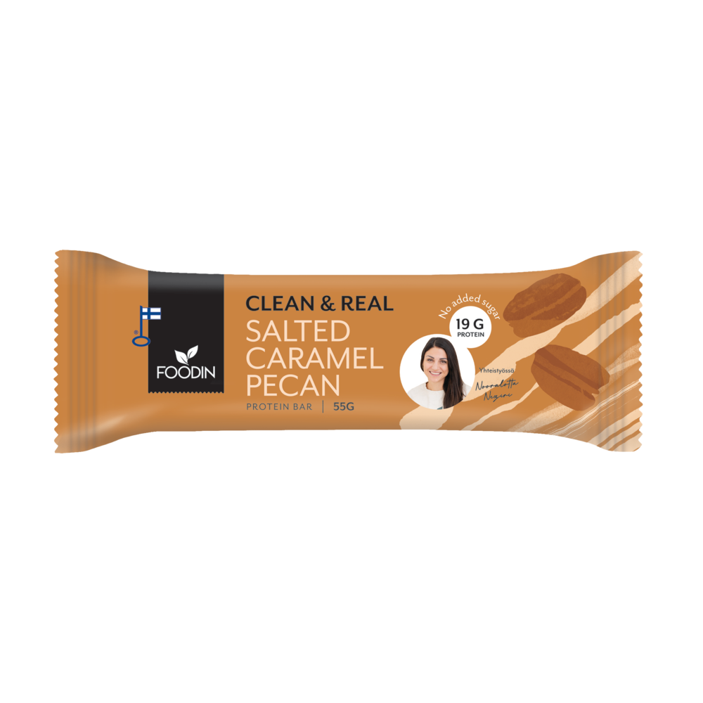 Clean & Real Protein Bar Salted Caramel Pecan 55g - Organax Ltd