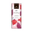 Organic raw chocolate with strawberry flavor from Foodin by Organax Ltd, showing a 40g bar with fresh strawberries.