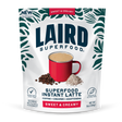 Laird Sweet & Creamy Instant Latte with Adaptogens in 227g container, featuring a steaming cup of latte with a creamy froth and latte mix bag