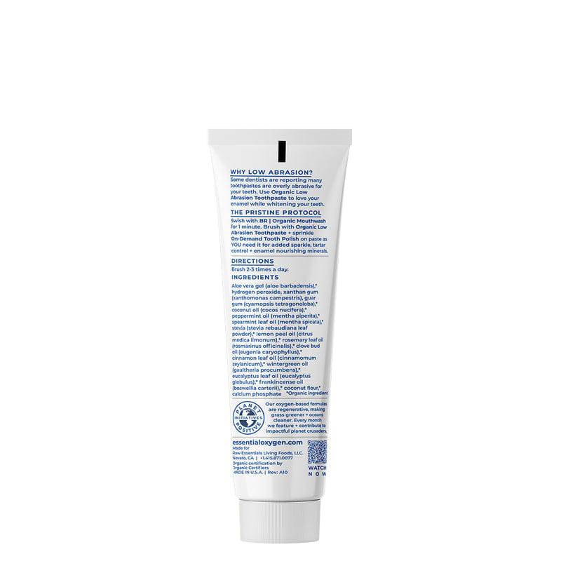 Essential Oxygen Organic Low Abrasion Toothpaste Peppermint 113g - Organax Ltd